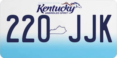 KY license plate 220JJK