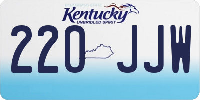 KY license plate 220JJW