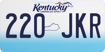 KY license plate 220JKR