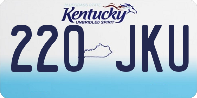 KY license plate 220JKU