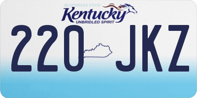 KY license plate 220JKZ