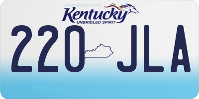 KY license plate 220JLA