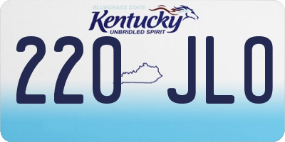 KY license plate 220JLO