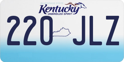 KY license plate 220JLZ