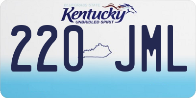 KY license plate 220JML