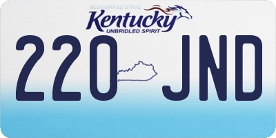 KY license plate 220JND