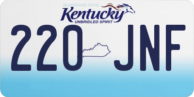 KY license plate 220JNF