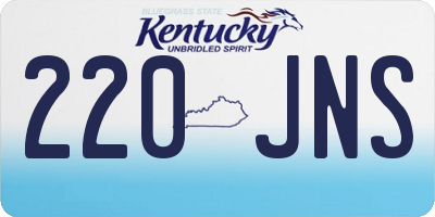 KY license plate 220JNS
