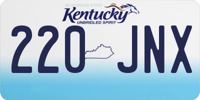 KY license plate 220JNX