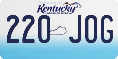 KY license plate 220JOG