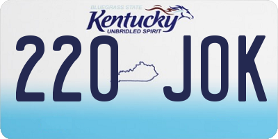 KY license plate 220JOK