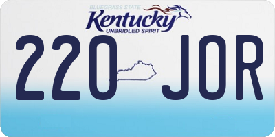 KY license plate 220JOR