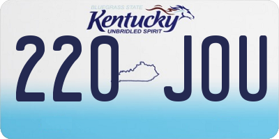 KY license plate 220JOU