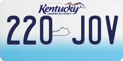 KY license plate 220JOV