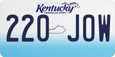KY license plate 220JOW