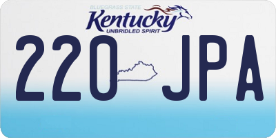 KY license plate 220JPA