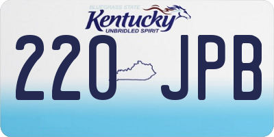 KY license plate 220JPB