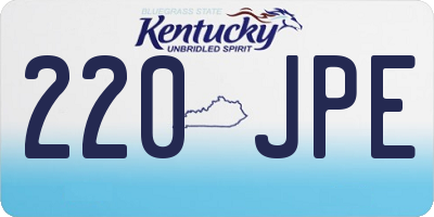 KY license plate 220JPE