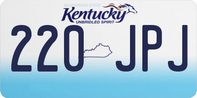 KY license plate 220JPJ