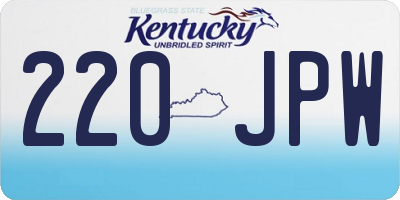 KY license plate 220JPW