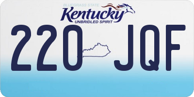 KY license plate 220JQF