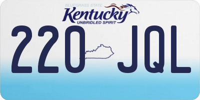 KY license plate 220JQL