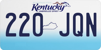 KY license plate 220JQN
