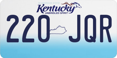KY license plate 220JQR