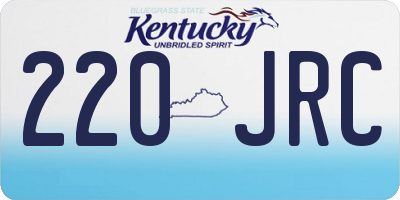 KY license plate 220JRC