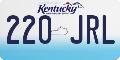KY license plate 220JRL