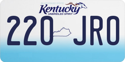 KY license plate 220JRO