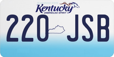 KY license plate 220JSB