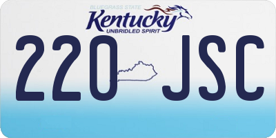 KY license plate 220JSC