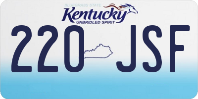 KY license plate 220JSF