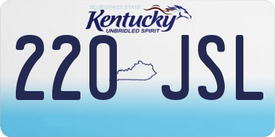 KY license plate 220JSL