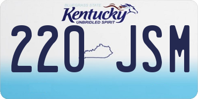 KY license plate 220JSM