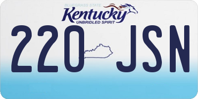 KY license plate 220JSN
