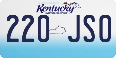 KY license plate 220JSO
