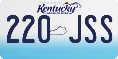 KY license plate 220JSS