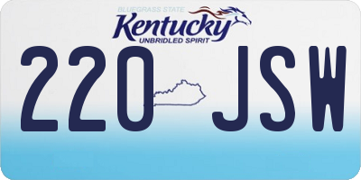KY license plate 220JSW