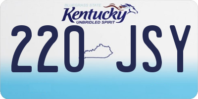 KY license plate 220JSY