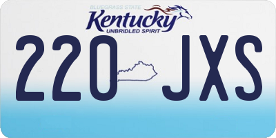 KY license plate 220JXS