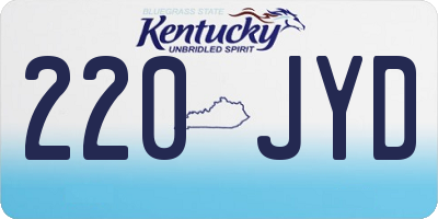 KY license plate 220JYD
