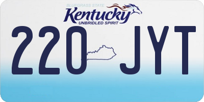 KY license plate 220JYT