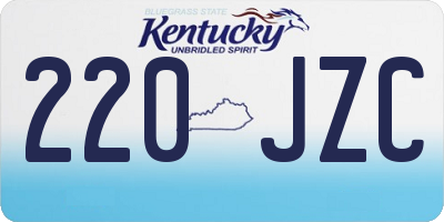 KY license plate 220JZC