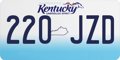 KY license plate 220JZD