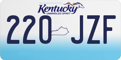 KY license plate 220JZF