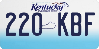 KY license plate 220KBF
