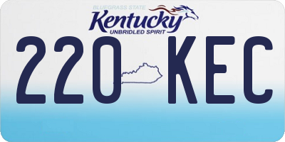 KY license plate 220KEC