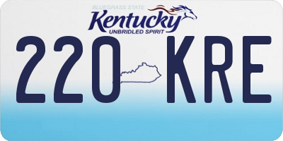 KY license plate 220KRE